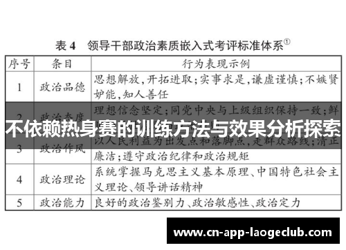 不依赖热身赛的训练方法与效果分析探索