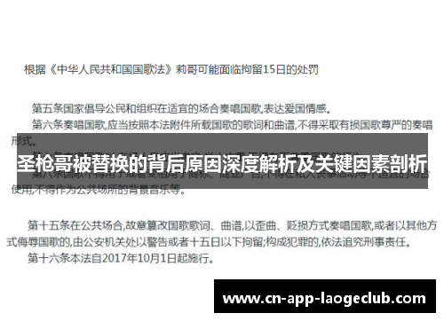 圣枪哥被替换的背后原因深度解析及关键因素剖析