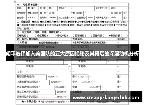 朗平选择加入美国队的五大原因揭秘及其背后的深层动机分析